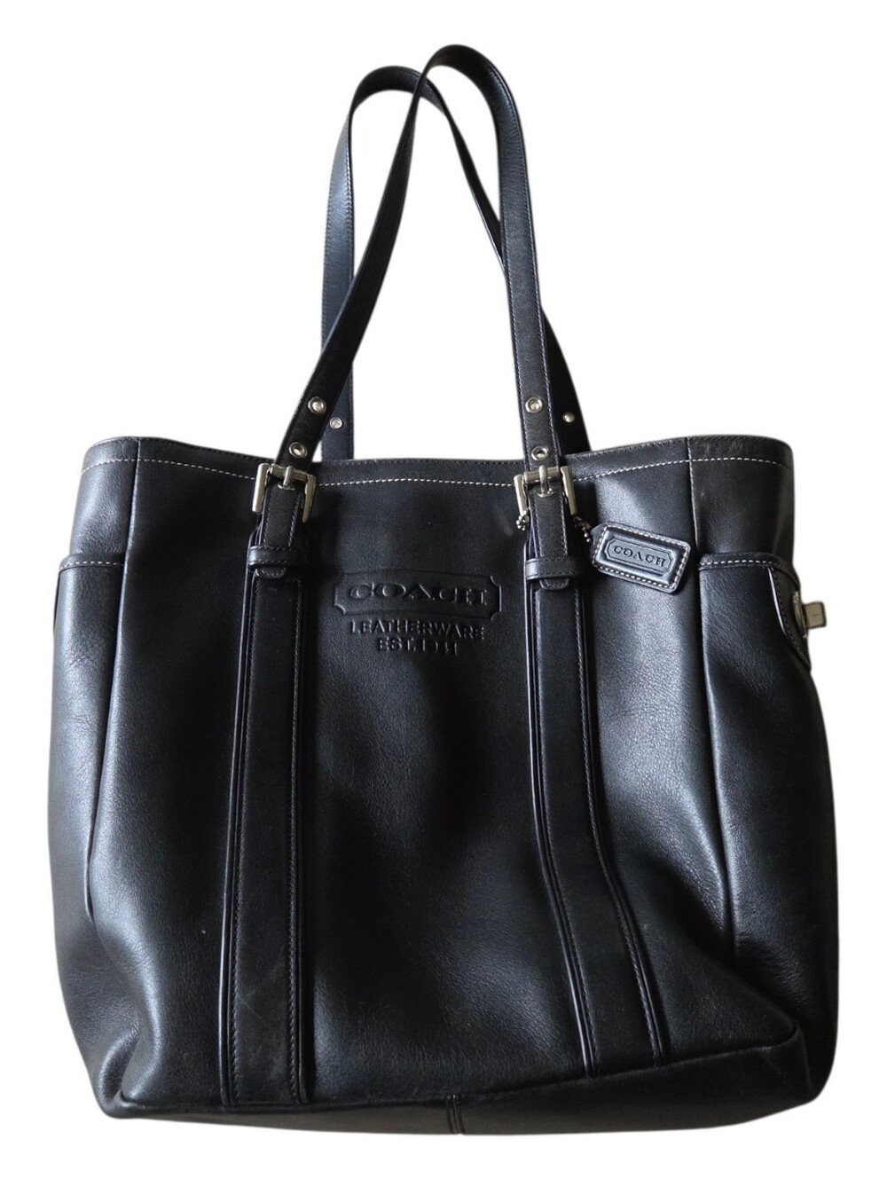 Coach Black Leather Shoulder Tote